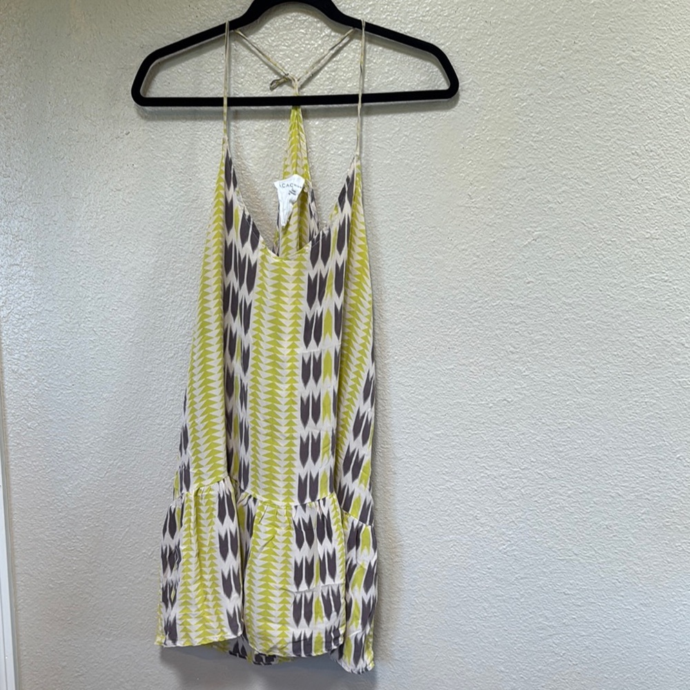 Acacia Swimwear Yellow and Purple Coverup with Tie-Dye Design 100% silk
